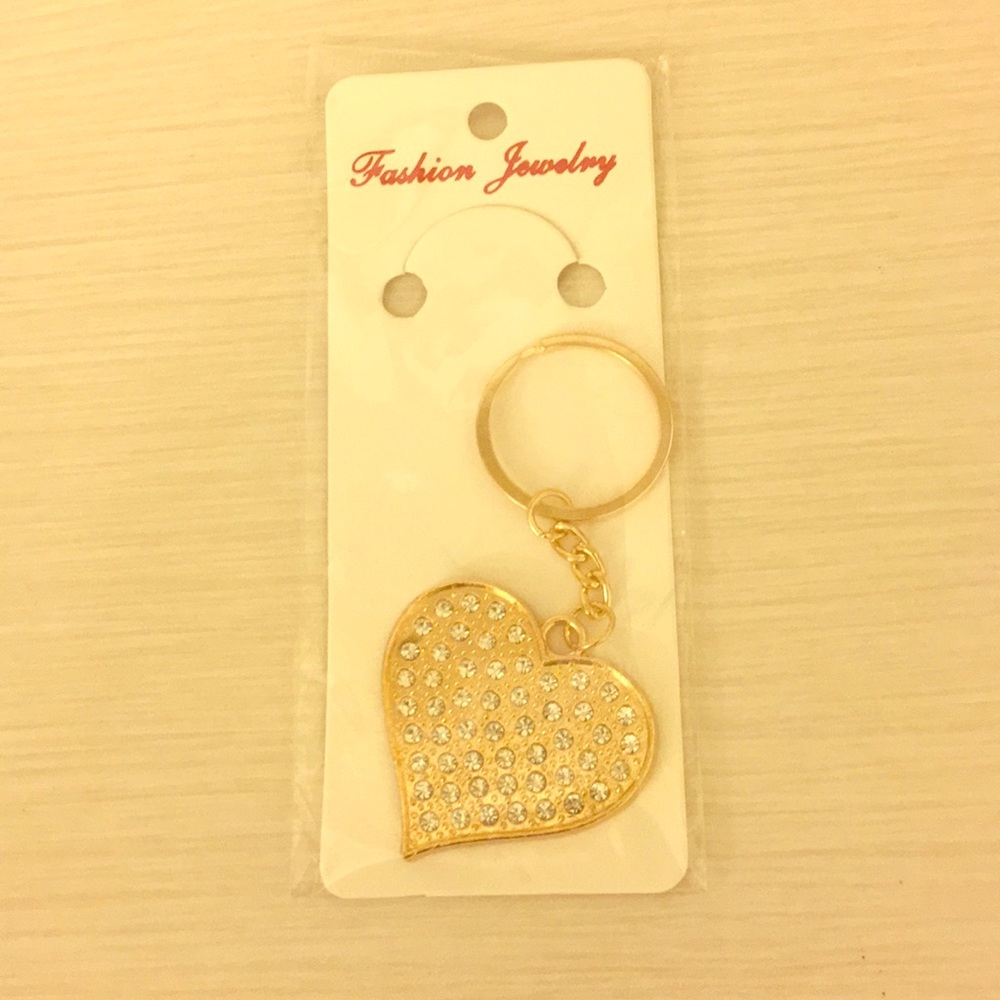 Rhinestone Heart key chain